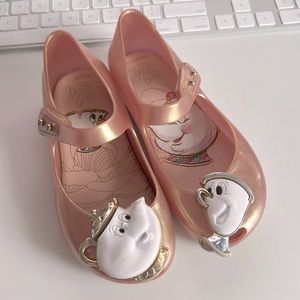 Mini Melissa Beauty and the Beast Rose Gold Sandals